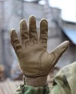 Тактические перчатки полнопалые AG3 со спецпокрытием цвет койот