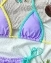 Купальник раздельный на завязках с яркими полосами цвет фиолетовый