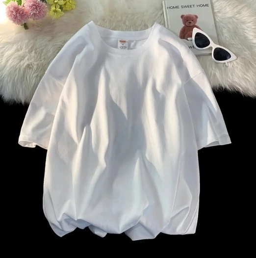 Мужская футболка Oversize летняя повседневная цвет белый