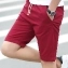 Летние мужские шорты на шнурке для города и отдыха хлопковые красные