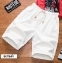 Летние мужские шорты на шнурке для города и отдыха хлопковые белые
