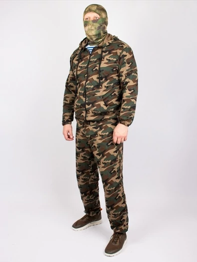 Маскхалат костюм трикотажный летний камуфляж коричневый Woodland