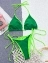 Купальник женский раздельный на завязках бразилиана цвет зеленый