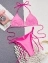 Купальник женский раздельный на завязках бразилиана цвет розовый