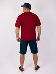 Мужская футболка Oversize летняя повседневная цвет бордовый jiuhong