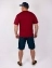 Мужская футболка Oversize летняя повседневная цвет бордовый jiuhong