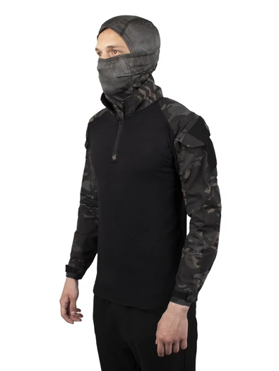 Рубашка тактическая Kamukamu боевая с налокотниками камуфляж MTP black
