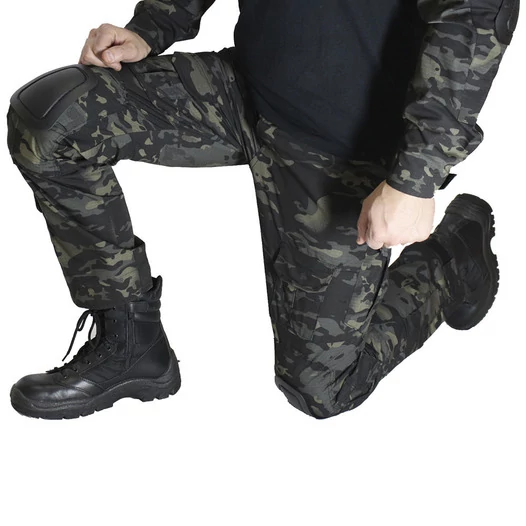 Брюки с наколенниками тактические летние RipStop камуфляж MTP black