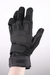 Перчатки тактические 2 застежки мягкие закрытые цвет черный (black)