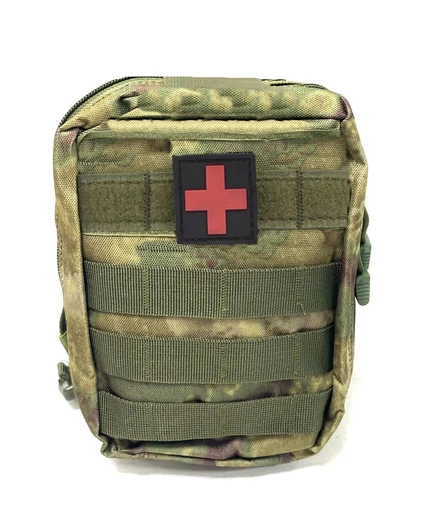 Подсумок под аптечку MOLLE 20х15х8см камуфляж Зеленый пятнистый