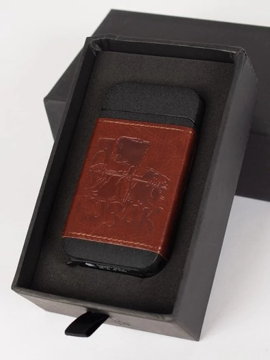 Внешний аккумулятор Powerbank в кожаном чехле Я Казак