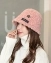 Шапка котелок женская шляпка осенняя зимняя цвет розовый