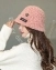 Шапка котелок женская шляпка осенняя зимняя цвет розовый