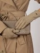 Перчатки женские флисовые утепленные с полоской "Виола" цвет песочный