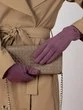 Перчатки женские флисовые утепленные с полоской "Виола" цвет фиолетовый