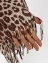Шарф женский палантин двусторонний плотный цвет коричневый леопард