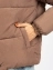 Куртка женская с воротником стойкой и клапаном на клепках цвет коричневый арт.С93