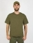 Мужская футболка Oversize летняя повседневная цвет хаки олива jun lv