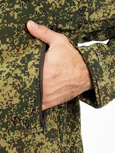 Куртка тактическая военная демисезонная на флисе ткань Softshell камуфляж Пиксель зеленый