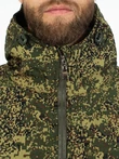 Куртка тактическая военная демисезонная на флисе ткань Softshell камуфляж Пиксель зеленый