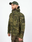 Куртка тактическая военная демисезонная на флисе ткань Softshell камуфляж Пиксель зеленый