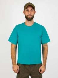 Мужская футболка Oversize летняя повседневная цвет морской волны hulan
