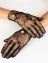 Женские перчатки с жемчужиной и прозрачным верхом цвет черный