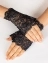 Женские перчатки гипюровые кружевные, цвет черный