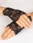 Женские перчатки кружевные без пальцев, цвет черный