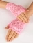Женские перчатки гипюровые кружевные, цвет светлый розовый