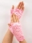 Женские перчатки гипюровые кружевные, цвет светлый розовый