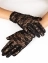 Женские перчатки кружевные с цветами прозрачные цвет черный