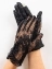 Женские перчатки кружевные со сборкой, цвет черный