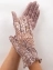 Женские перчатки кружевные со сборкой, цвет фиолетовый