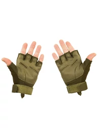 Перчатки тактические 2 застежки мягкие открытые цвет олива (olive)