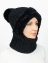 Женская  зимняя шапка-капор цвет чёрный