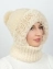 Женская  зимняя шапка-капор цвет молочны.