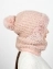 Женская  зимняя шапка-капор цвет розовый