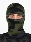 Балаклава зимняя вязаная утеплённая А15 экомех камуфляж черно-зеленый пятнистый