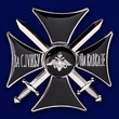Сувенирный знак "Крест За службу на Кавказе" цвет черный/серебристый без удостоверения №541(590)