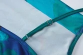Длинное платье стрейч на бретельках со шнуровкой цвет синий с разводами