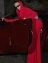 Длинное закрытое платье с рукавами и капюшоном однослойный стрейч цвет красный