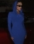 Длинное закрытое платье с рукавами и капюшоном однослойный стрейч цвет синий