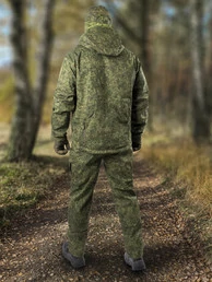 Костюм демисезонный на флисе ткань Софтшелл Softshell цвет камуфляж Цифра