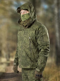 Костюм демисезонный на флисе ткань Софтшелл Softshell цвет камуфляж Цифра