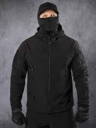 Костюм демисезонный на флисе ткань Софтшелл Softshell цвет черный