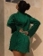 Короткое плиссированное платье с рукавами клеш цвет зеленый