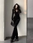 Комбинезон женский бархатный с капюшоном "Женщина-кошка" цвет черный