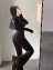 Комбинезон женский бархатный с капюшоном "Женщина-кошка" цвет черный