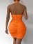 Платье стрейч с декольте мини с эффектом пуш ап цвет оранжевый